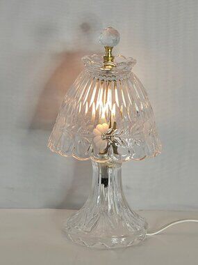 Princess House Heritage Romance Lamp 10.5" Germany cut crystal scalloped etched
